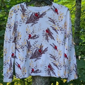 Croft & Barrow Classic Tee with Red Cardinal Birds